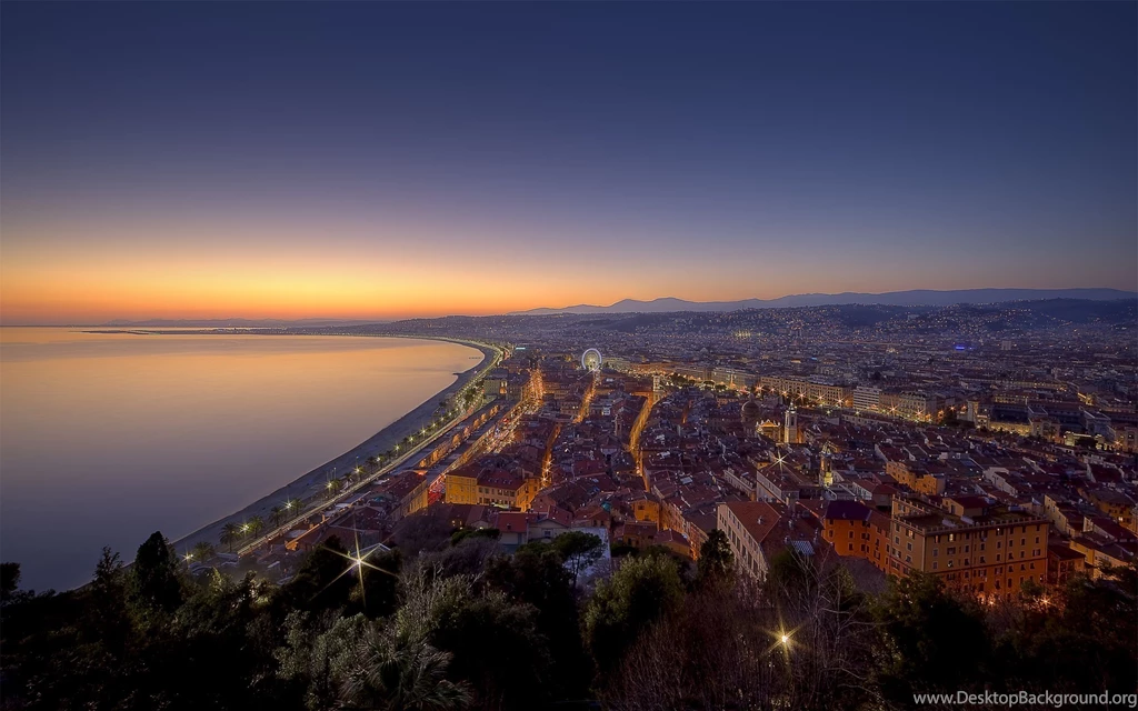 Monaco Beach At Night   Wallpaper.
