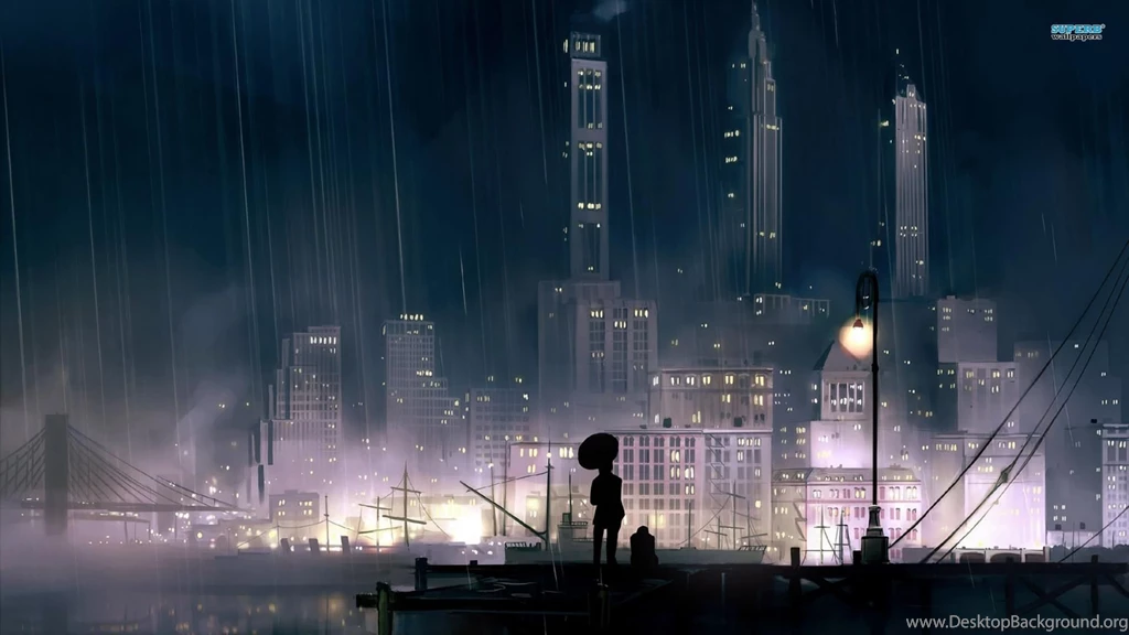 Rainy City At Night Wallpapers   Fantasy Wallpapers