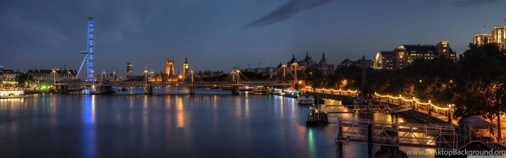 London At Night Panorama Wallpapers Full HD [5120x1600]   Free ...
