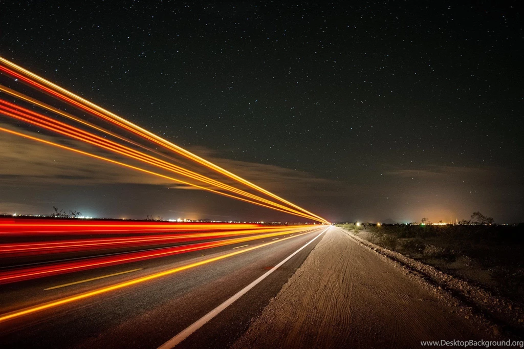 Night Road Shutter Speed Light Wallpapers