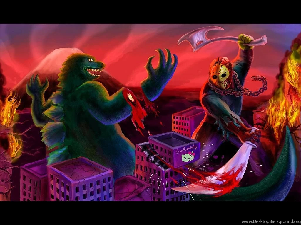 Godzilla Friday The 13th Artwork Jason Voorhees Fresh New Hd ...