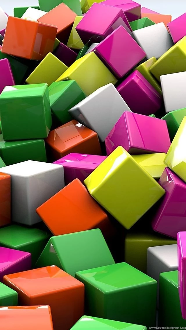 3D Coloured Cubed iPhone 5s Wallpapers Download