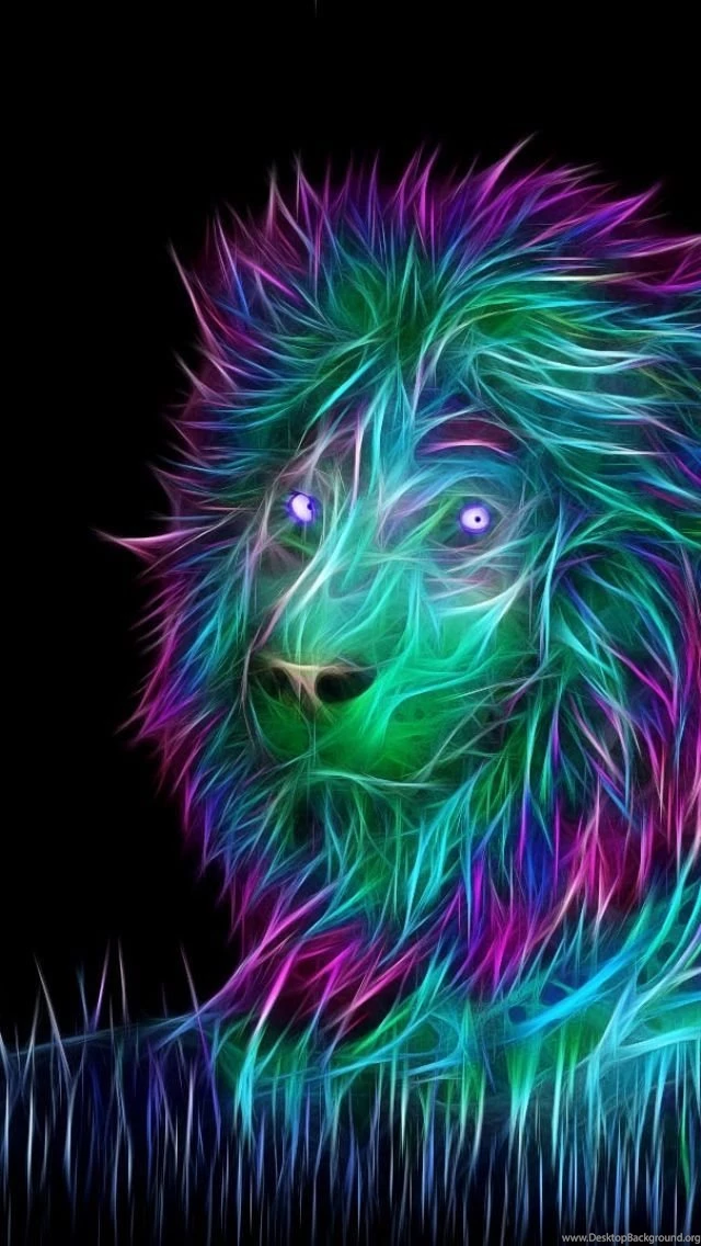 Download Wallpapers 640x1136 Abstract, 3d, Art, Lion iPhone 5S, 5C ...