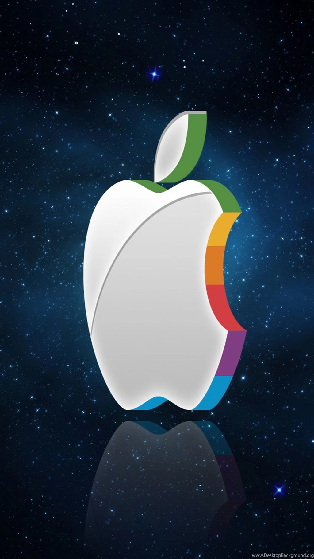 3d iphone wallpaper 1080x1920 3D Apple logo in the space Wallpaper.jpg