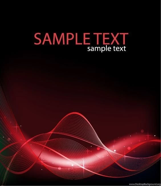 Abstract Red Wave On Black Backgrounds