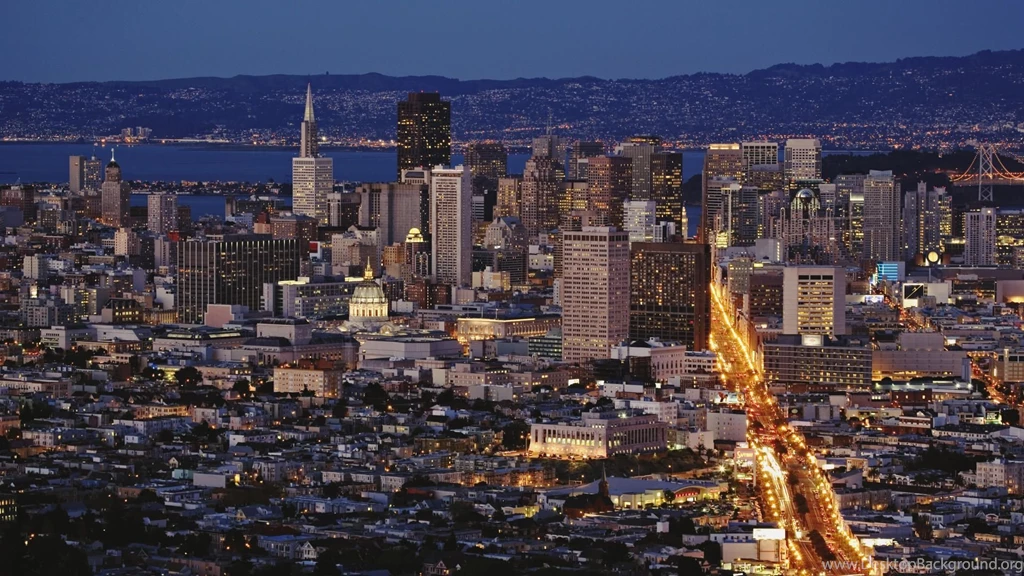 San Francisco Skyline At Dusk, San Francisco, California , USA ...