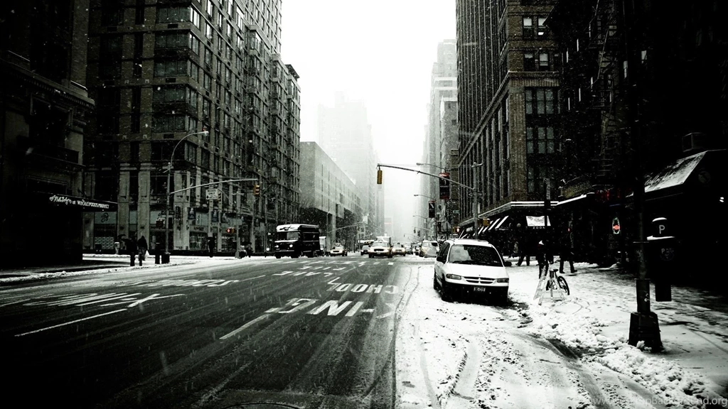 Wallpapers New York, Street, Usa, Winter, Car, Snow Desktop ...