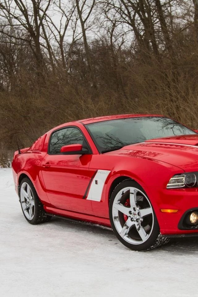 HDscreen: Ford Ford Mustang Muscle Car Red Winter Desktop Bakcgrounds