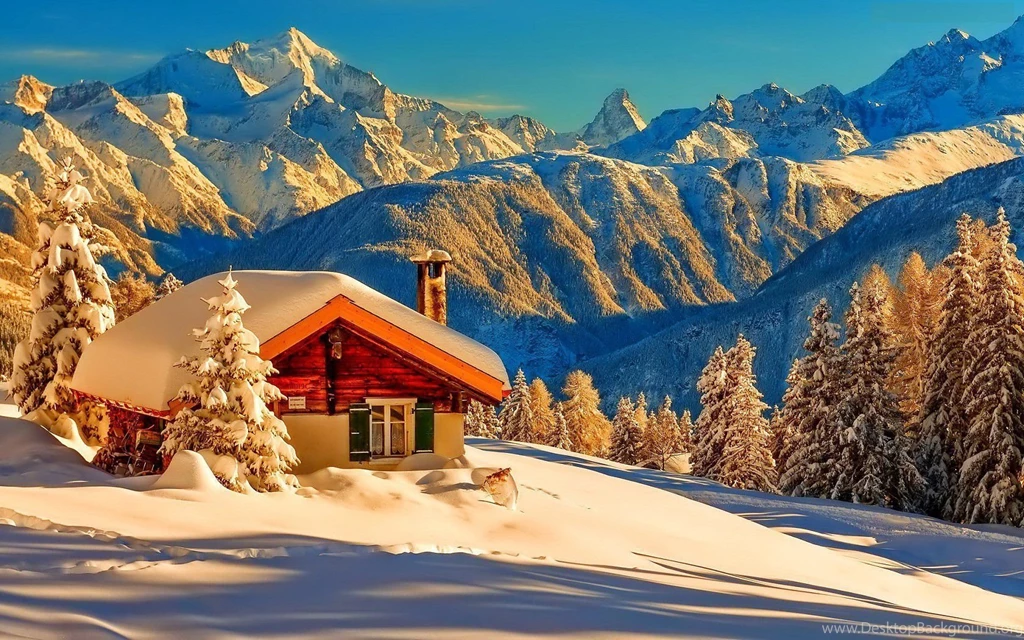 Houses: Mountain Cabin Snow Winter Mountains Trees Nature 3791 ...
