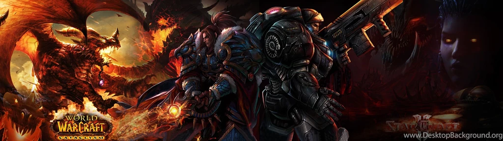 WoW And SC2 Dual Screen Wallpapers By CHIPINATORs On DeviantArt