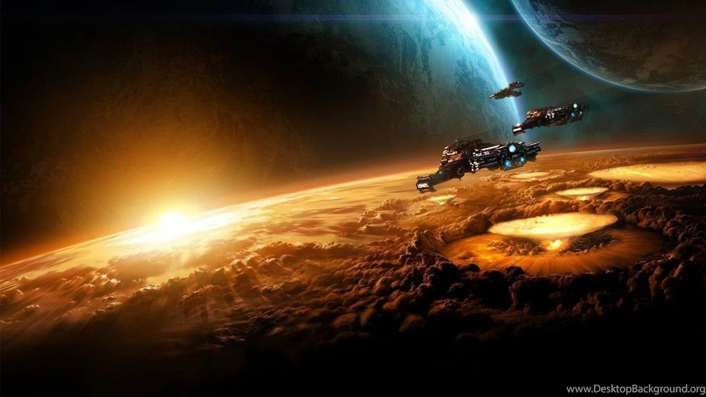 Spaceship Awesome Cool Digital Galaxy Planet Sci Fi Your Top HD ...