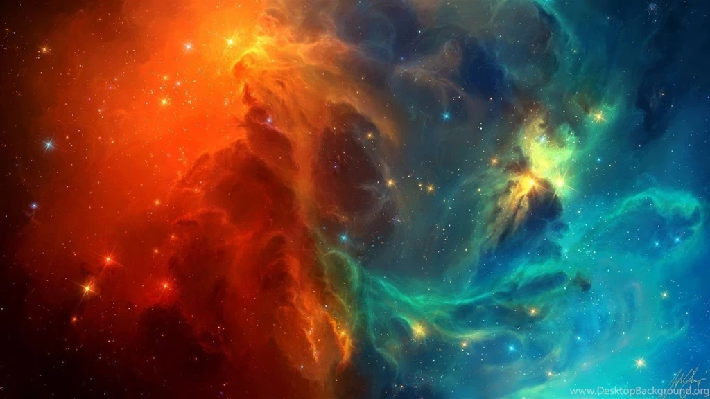 Space Nebula, Blue And Red Galaxies Wallpapers