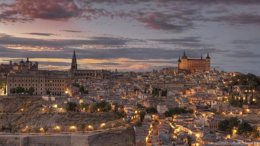 Download Wallpapers 1920x1080 Spain, Toledo, Lights, Dusk, Hdr Full ...