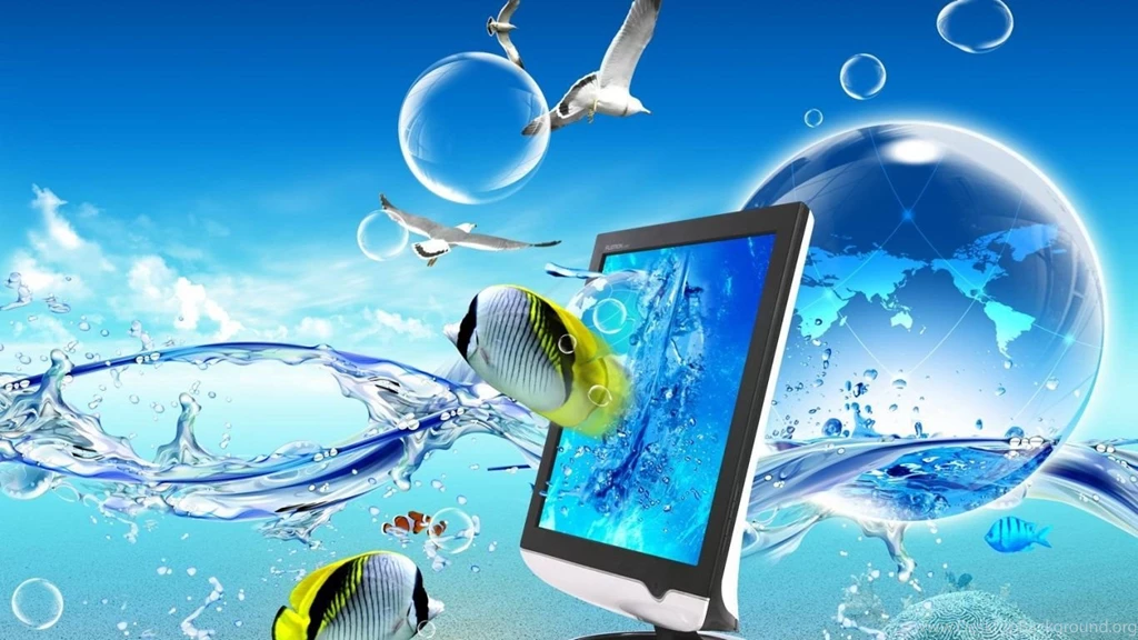 1366x768 3D WAVES Desktop PC And Mac Wallpapers