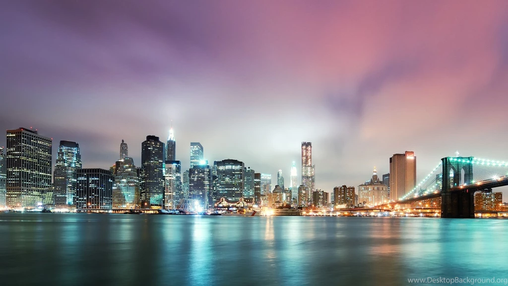 Download Wallpapers 2560x1440 Brooklyn, Bridge, River, Skyscraper ...