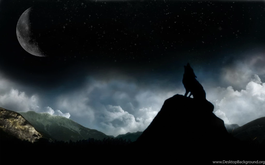 Fire Horse Howling Moon Dark Night Sky Wolf Wolves Your Top HD ...