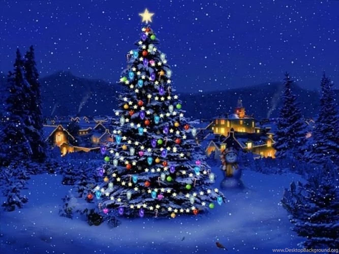 Christmas Tree Lights HD Desktop Wallpapers Merry Christmas And ...