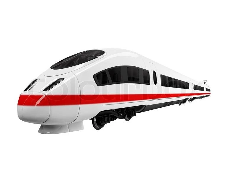 Isolated Black Train On White Backgrounds