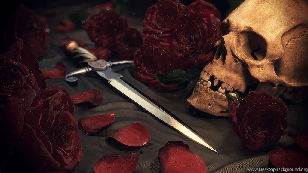 Download Skull And Roses Wallpapers Desktop Backgrounds