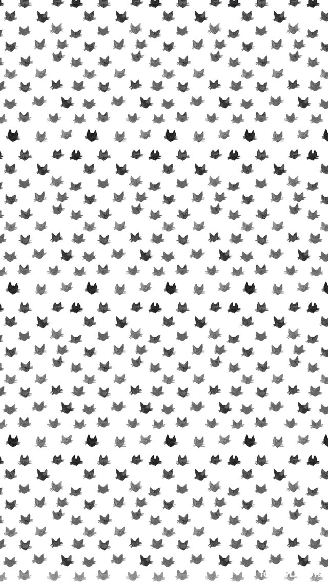 Black Cat Head Silhouettes iPhone Wallpapers Black & White Wallpapers