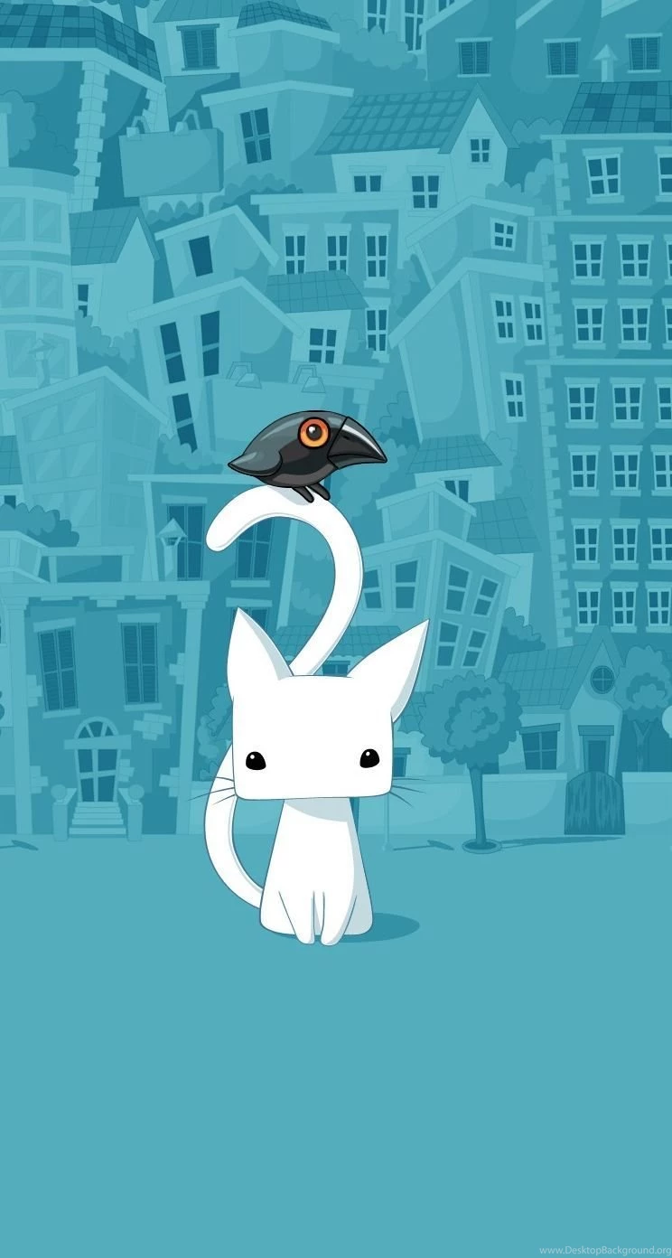 Cute City Cartoon Cat iPhone 5s Wallpapers Download
