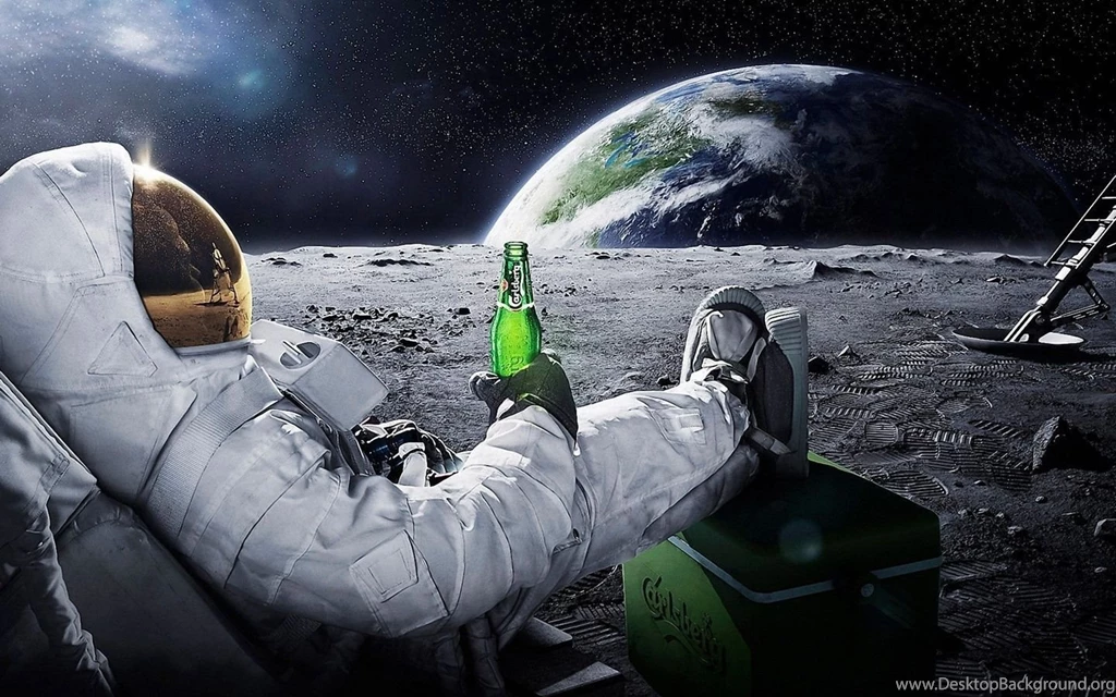 1440x900 Carlsberg, Astronaut, Space, Astronaut, The Moon, Earth ...