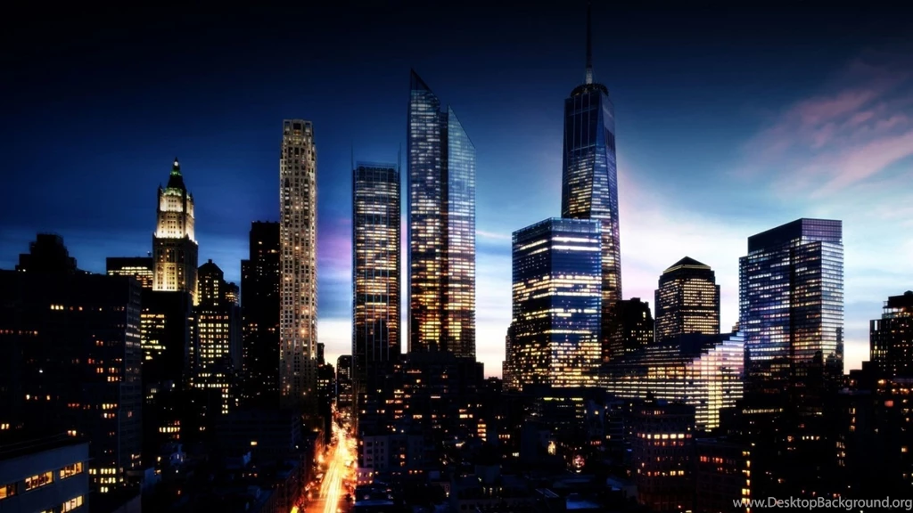 HD Backgrounds City Night Light Skyscrapers Windows Wallpapers ...
