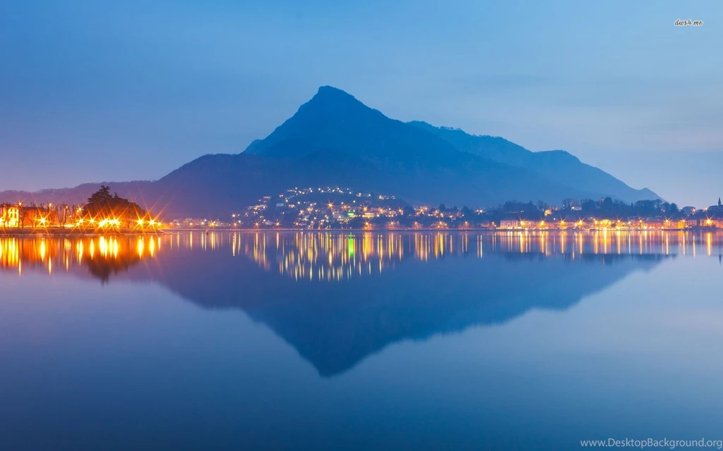 Lights In The City Reflecting In The Still Water Wallpapers   World ...