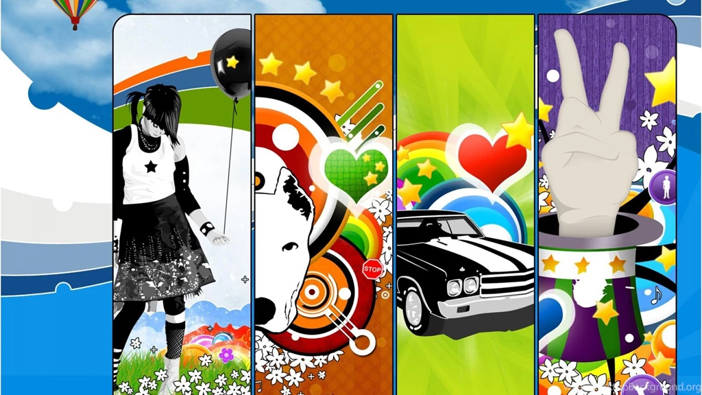 Abstract Cards Girl Dog Car Hand Hd Wallpapers (