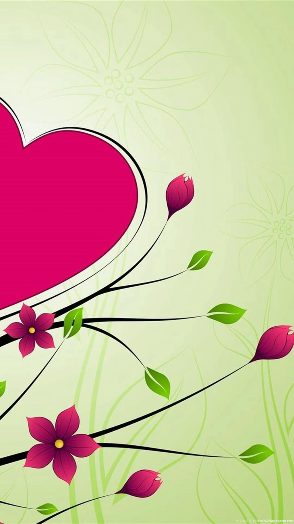 1080x1920 Rose Love Heart Flowers Design Wallpapers HD