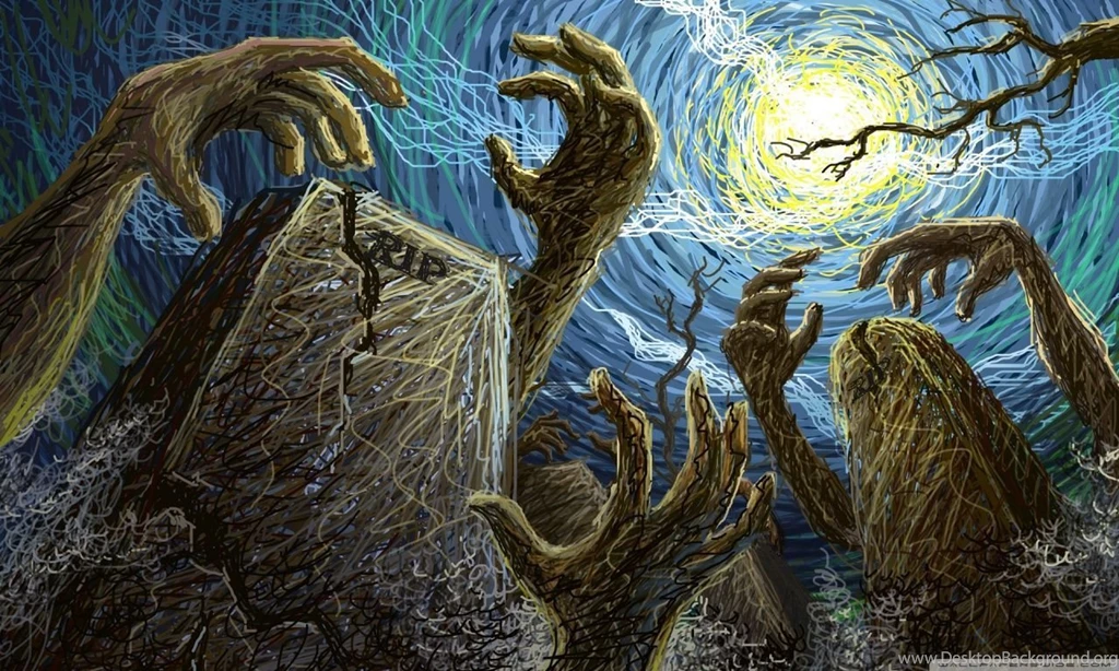 Scary Graveyard Night Hallowmas Halloween HD Desktop Wallpapers ...