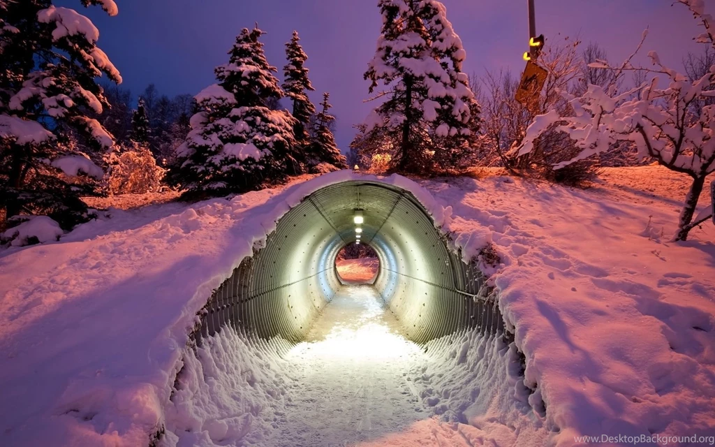 1680x1050 Winter Underpass Wallpapers