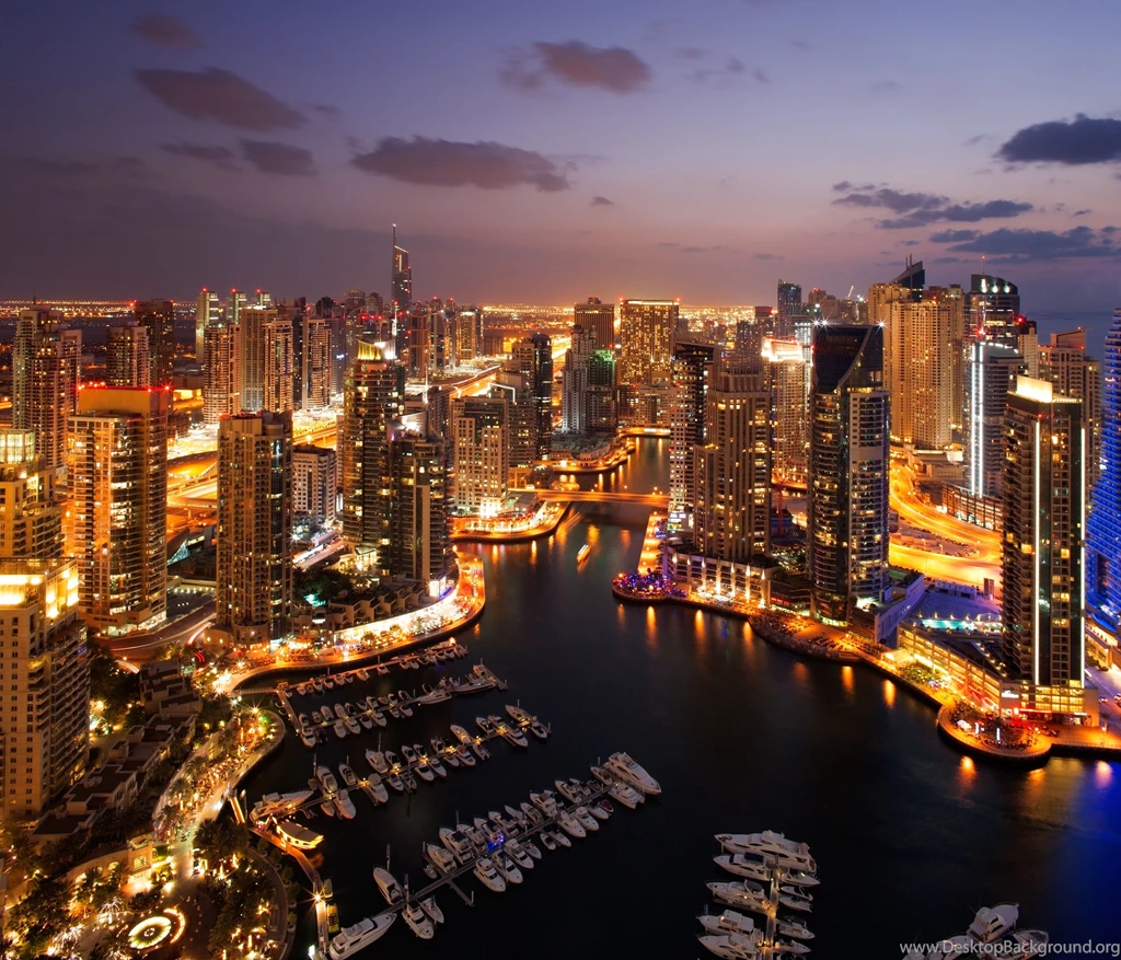 Skyscrapers: Dubai Skyscrapers Lights City Harbour Night Full HD ...