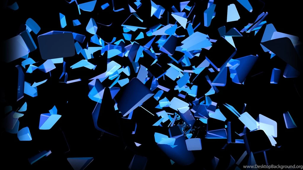 HDscreen: Black Blue Colors Cube Explosions Desktop Bakcgrounds