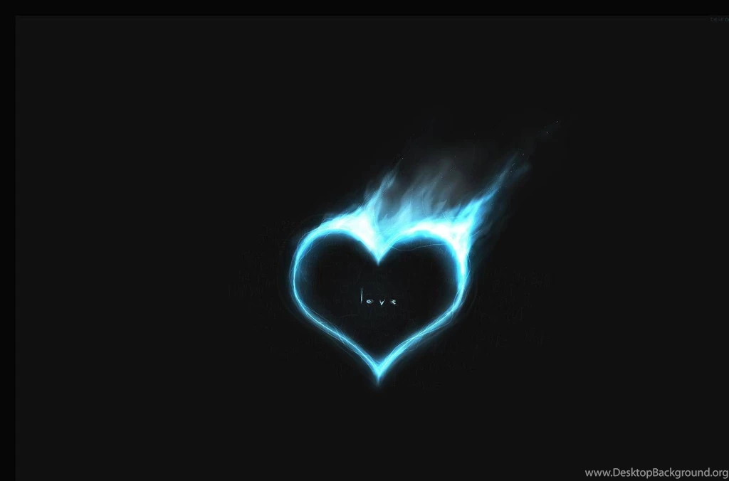 Blue Heart Love Black Wallpapers (