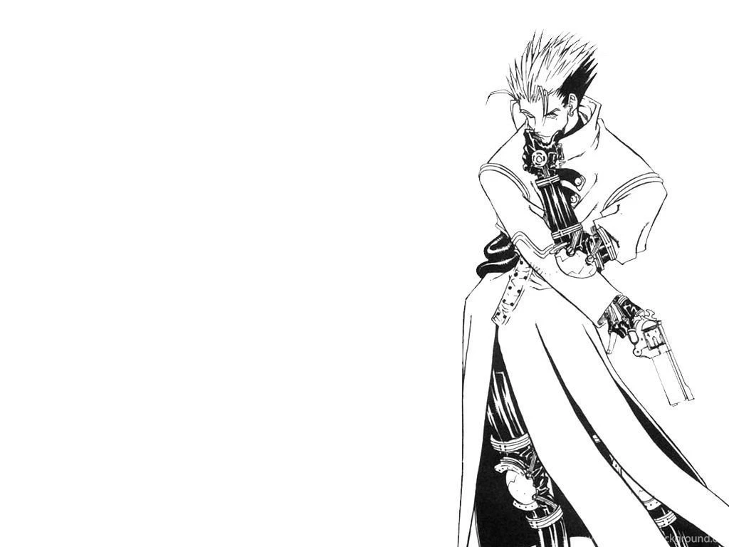 Vash Black And White «1024x768 «Anime Wallpapers «Anime Wallpapers