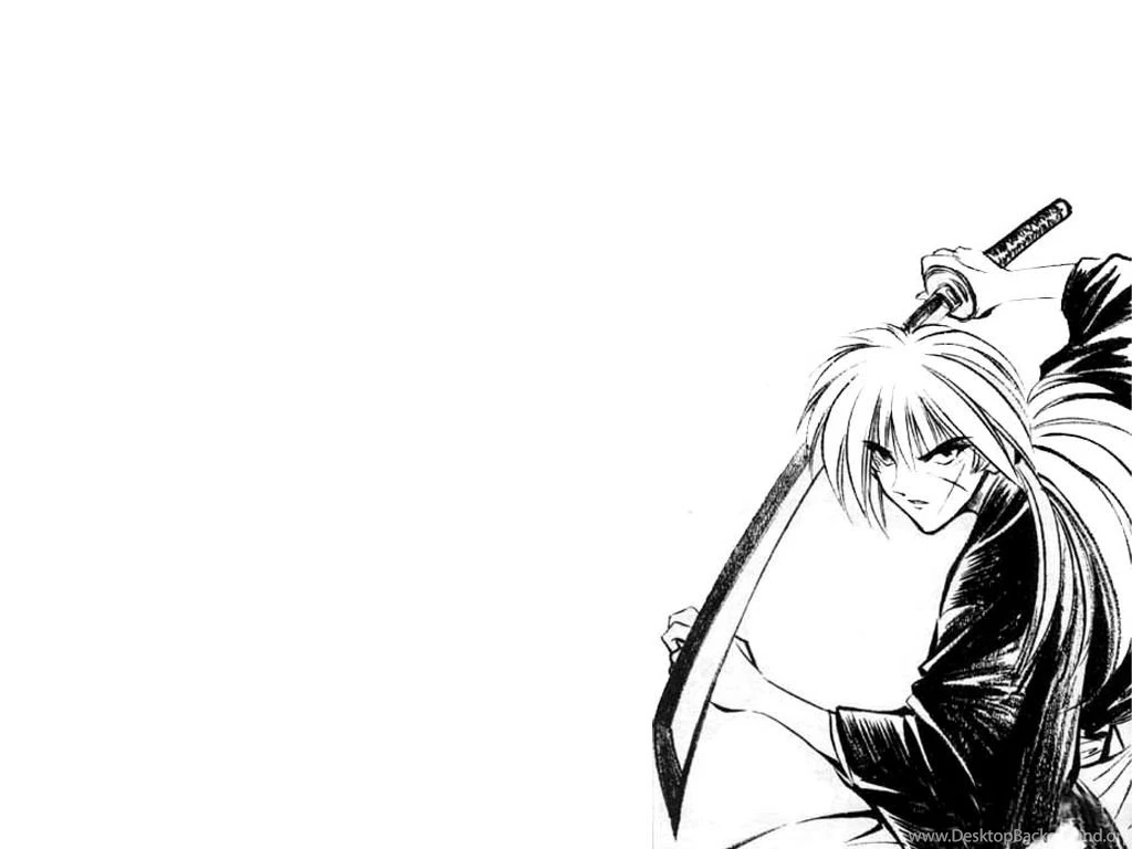 Kenshin Black And White «1024x768 «Anime Wallpapers «Anime Wallpapers
