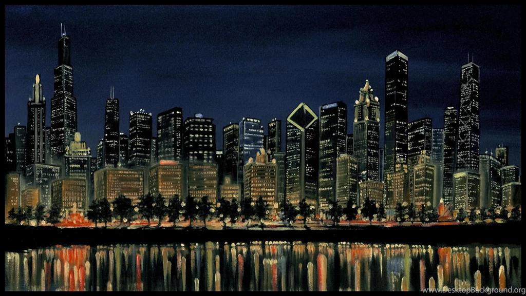 Chicago Night Skyline Wallpapers Free
