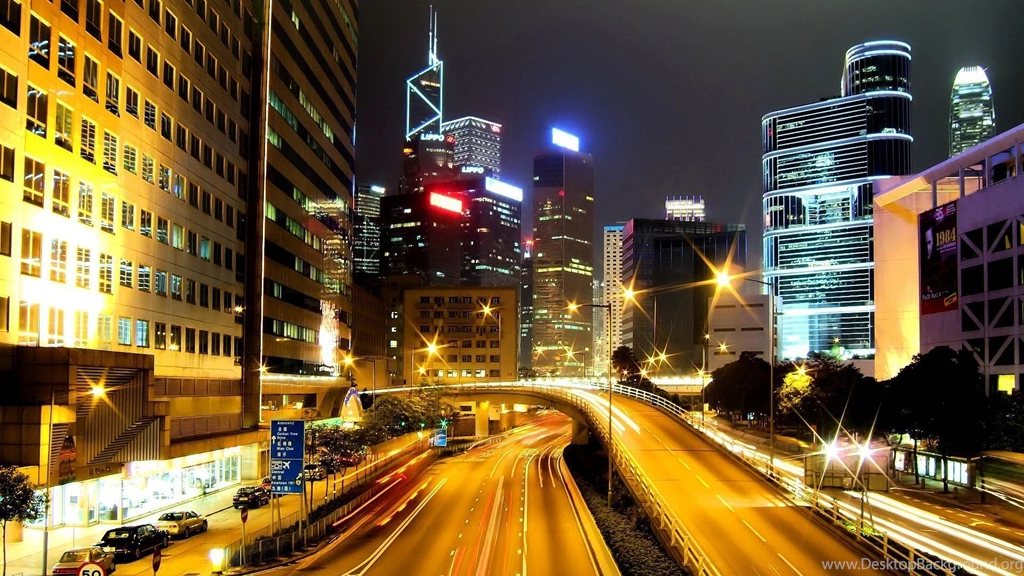 Buildings & City: Hong Kong By Night, Desktop Wallpapers Nr. 53901 ...