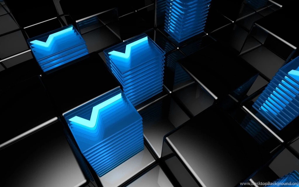 Download 1920x1200 Blue And Black Cubes Wallpapers