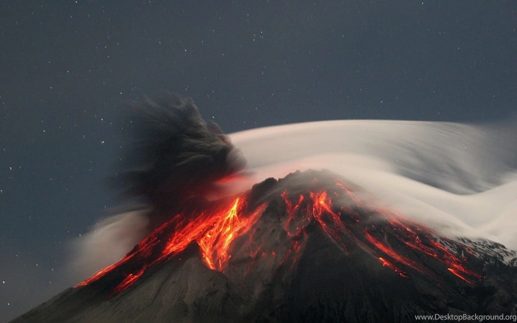 Mist Over Volcano Wallpapers