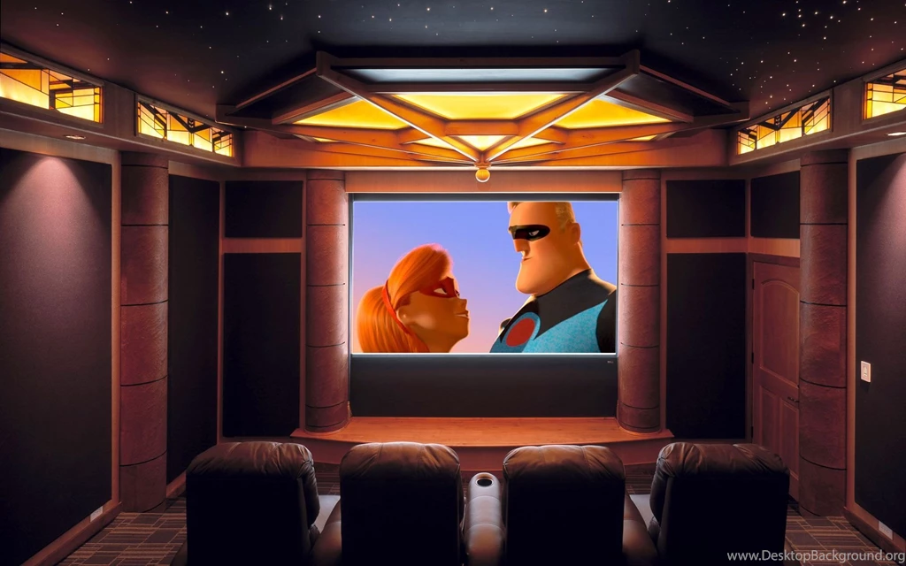 Living Room. Lcd Tv On Grey Wall Connected By Brown Fabric Seat On ...