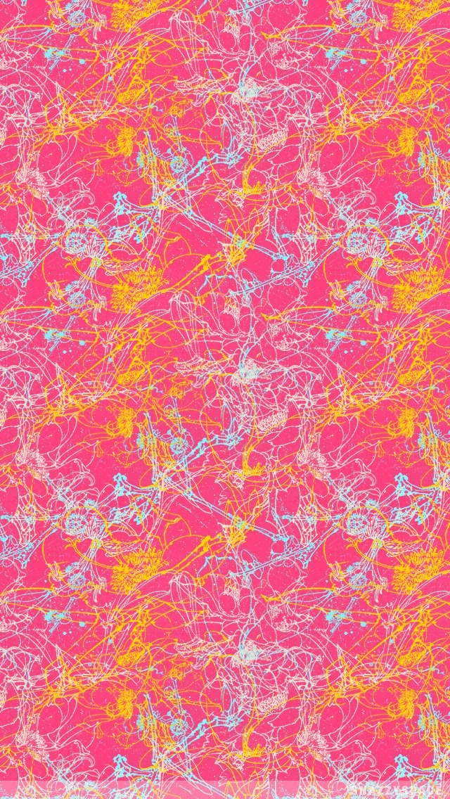 Pink Scribble Floral iPhone Wallpapers