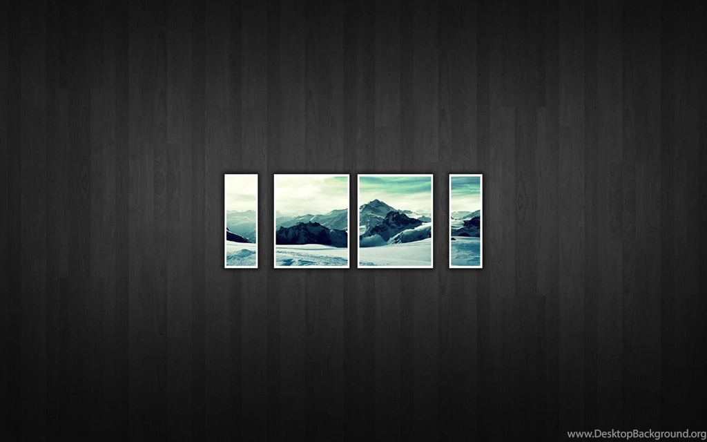 Mountains Landscapes Frames Snow Landscapes Wooden Floor Clean ...