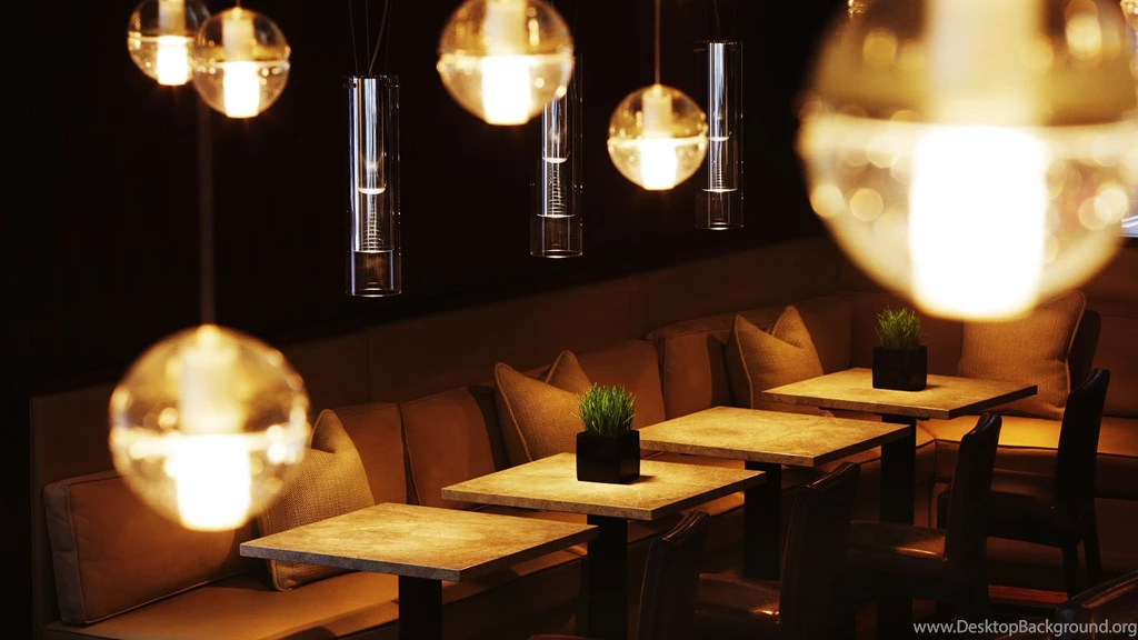 Download Wallpapers 3840x2160 Cafe, Creative, Tables, Lights ...