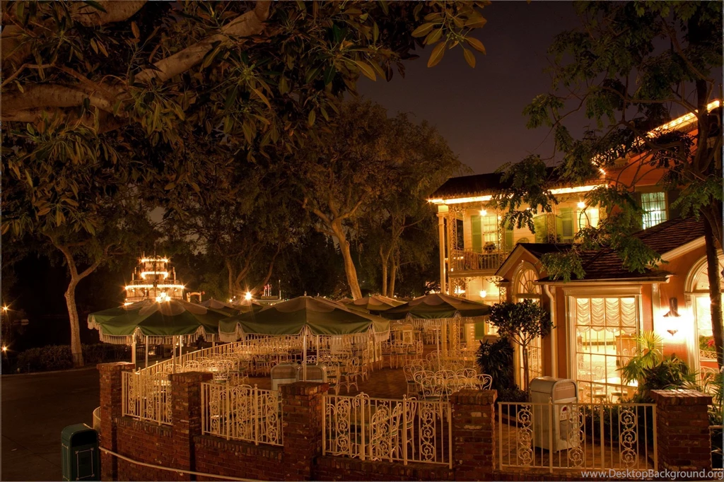 Wallpapers USA Disneyland Night Cafe California Cities Image ...