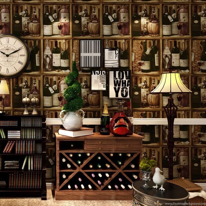 Free Shipping Wine Bottle Nostalgic Backdrop Wallpapers American ...