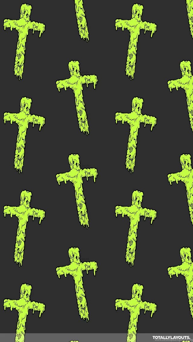 Green Slimey Cross iPhone Wallpapers Monster Wallpapers
