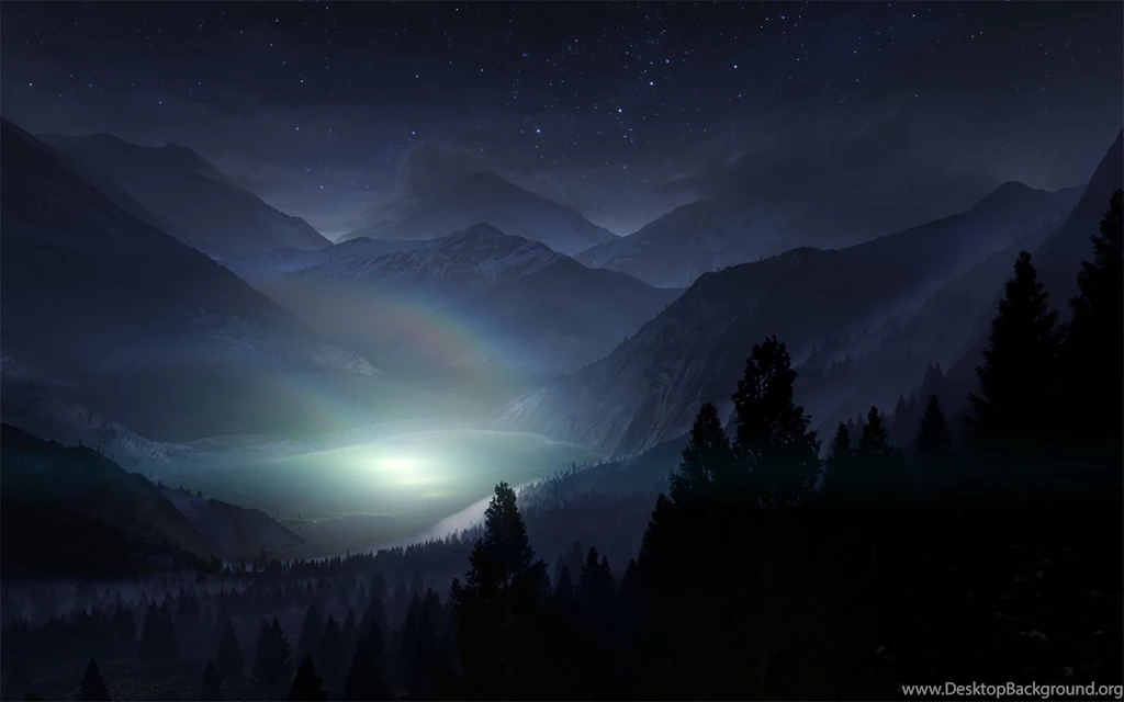 Lake At Night Stars Wallpaper.