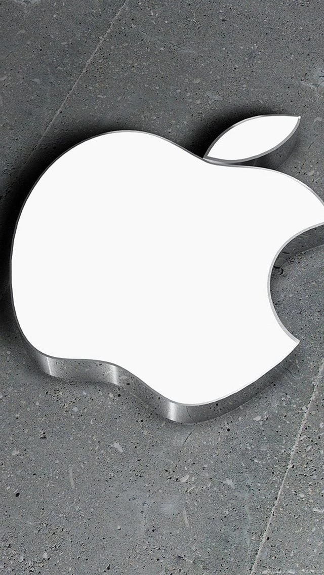 3D iPhone wallpaper For iPhone 5 5c 5s 640x1136 3D metal white Apple.jpg